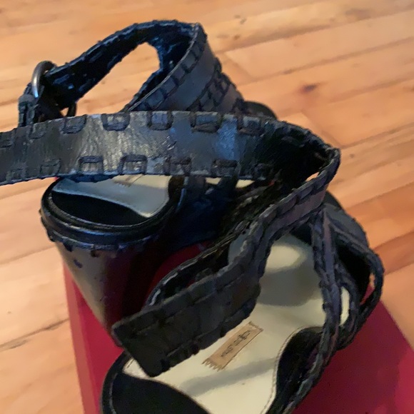 Max Studio Flyaway Wedge Sandals Black 8.5 - Picture 8 of 9